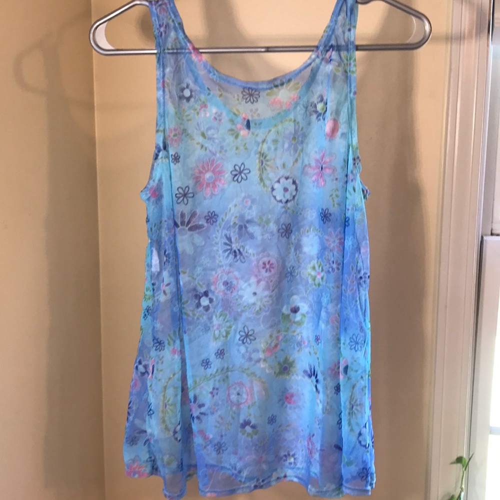 sheer floral y2k tank top